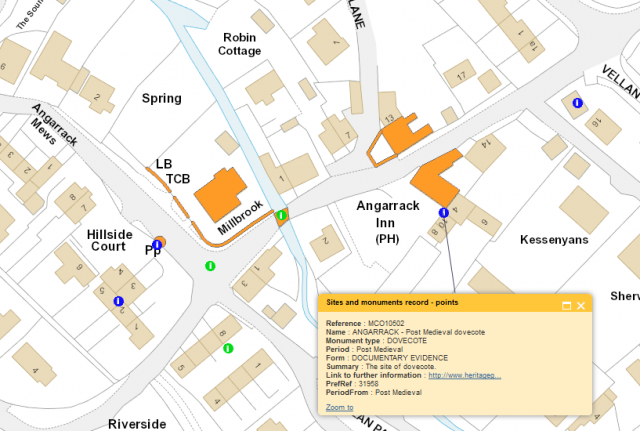 A culver house is recorded at Angarrack in 1828